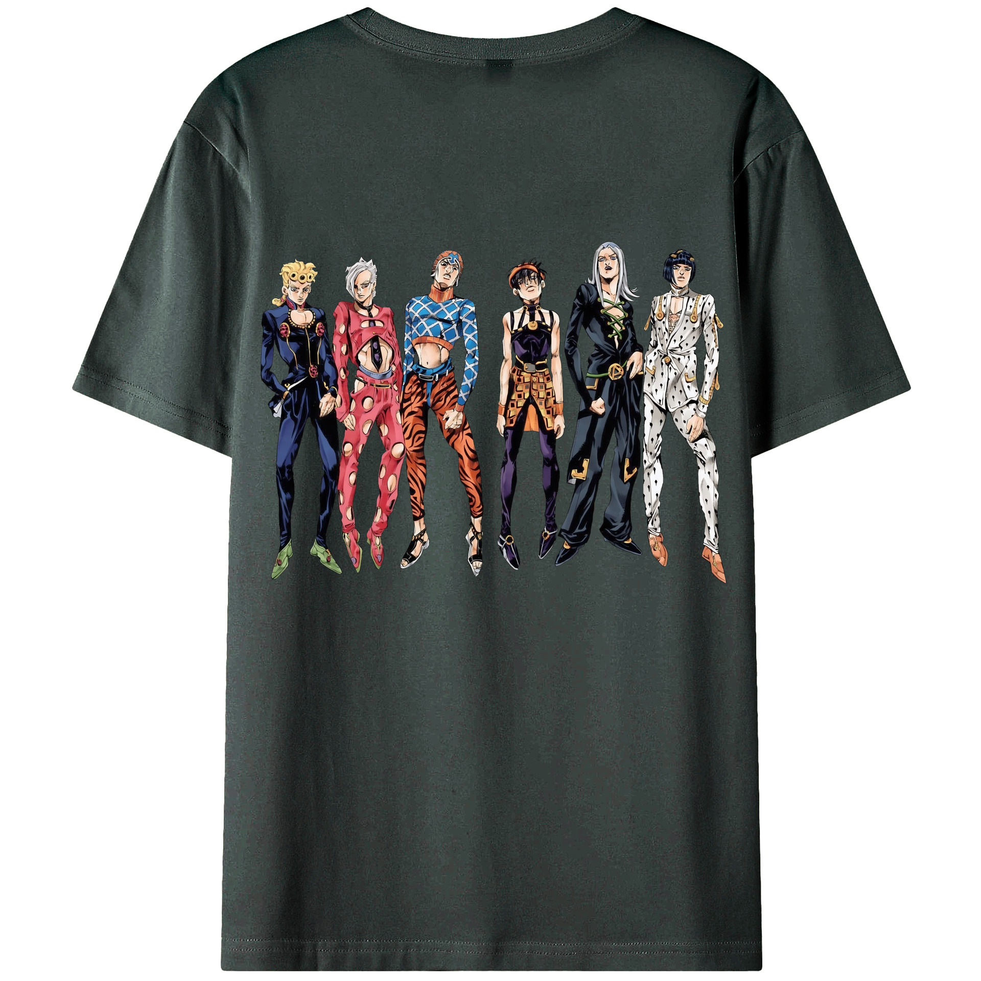 （画像用） ジョジョの奇妙な冒険 JoJo's Bizarre Adventure 綿100％ メンズ半袖Tシャツ（バックプリント） 通気性